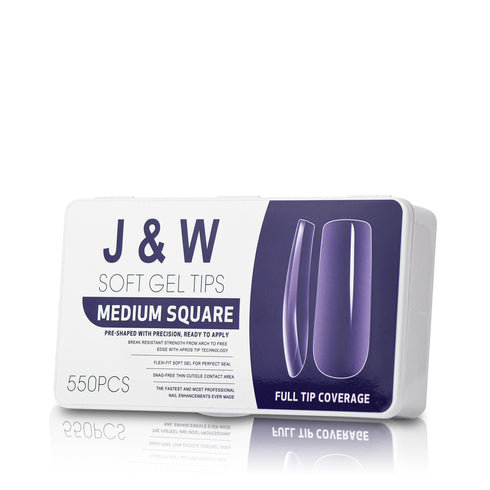 J&W Soft Gel Tips - Medium Square