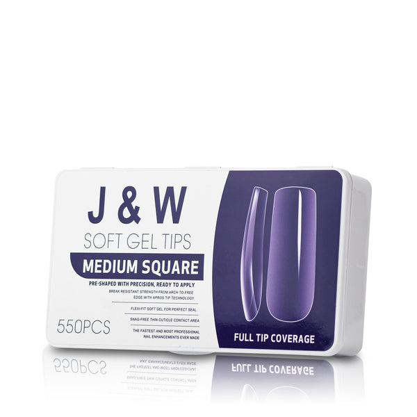 J&W Soft Gel Tips - Medium Square