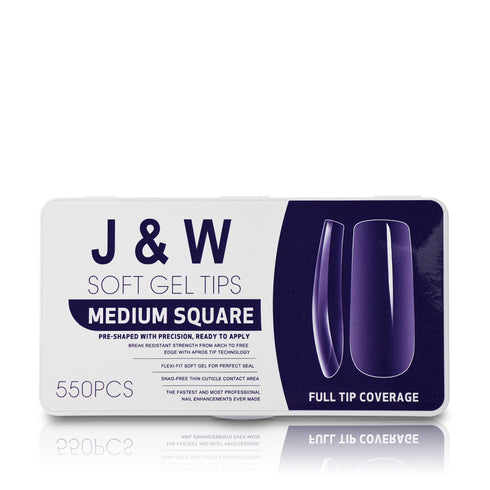 J&W Soft Gel Tips - Medium Square