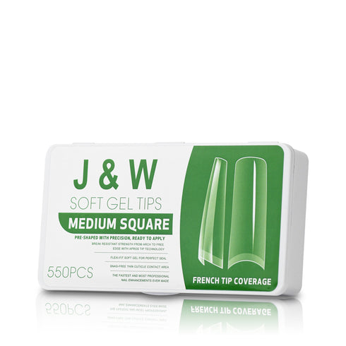 J&W Soft Gel Tips - Medium Square