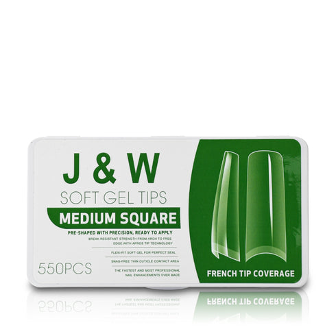 J&W Soft Gel Tips - Medium Square